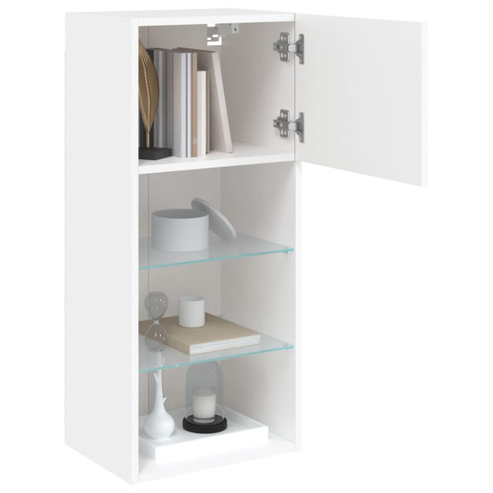 Comodă TV cu lumini LED, alb, 40,5x30x90 cm - WALTI WALTI