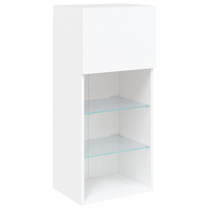 Comodă TV cu lumini LED, alb, 40,5x30x90 cm - WALTI WALTI
