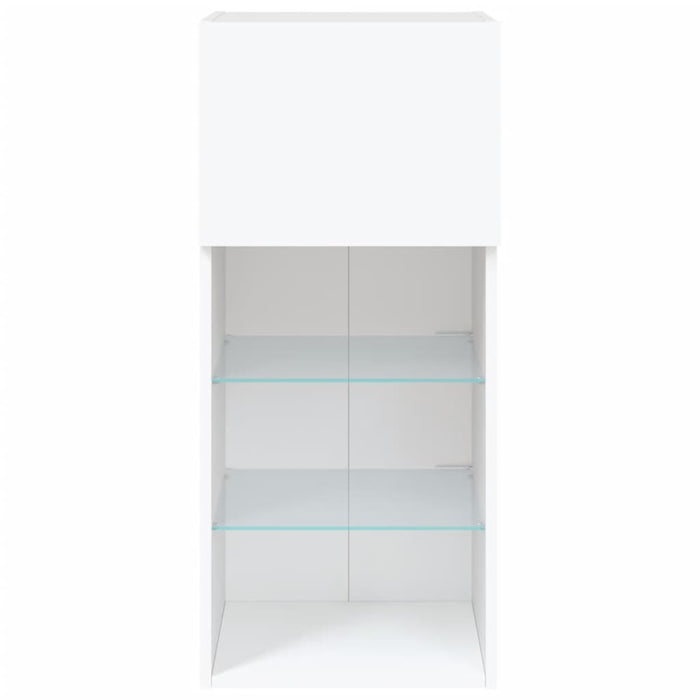 Comodă TV cu lumini LED, alb, 40,5x30x90 cm - WALTI WALTI