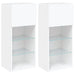 Comode TV cu lumini LED, 2 buc., alb, 40,5x30x90 cm - WALTI WALTI