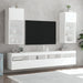 Comode TV cu lumini LED, 2 buc., alb, 40,5x30x90 cm - WALTI WALTI