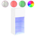 Comode TV cu lumini LED, 2 buc., alb, 40,5x30x90 cm - WALTI WALTI