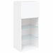 Comode TV cu lumini LED, 2 buc., alb, 40,5x30x90 cm - WALTI WALTI