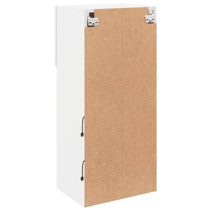 Comode TV cu lumini LED, 2 buc., alb, 40,5x30x90 cm - WALTI WALTI