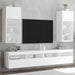 Comode TV cu lumini LED, 2 buc., alb, 40,5x30x90 cm - WALTI WALTI