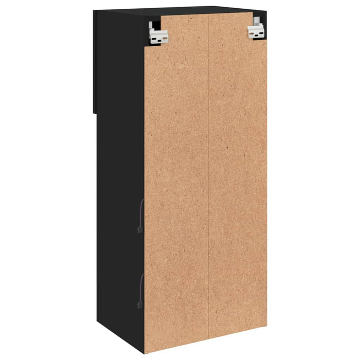 Comodă TV cu lumini LED, negru, 40,5x30x90 cm WALTI