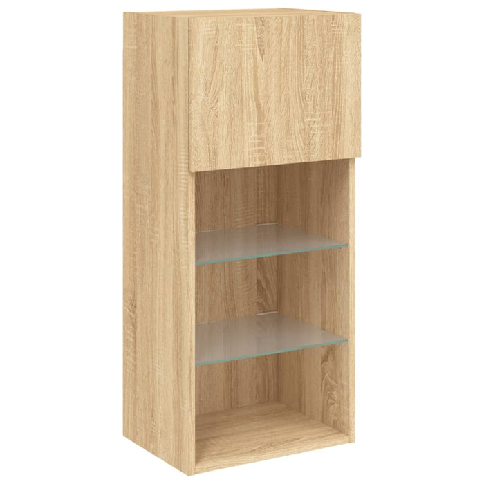 Comodă TV cu lumini LED, stejar sonoma, 40,5x30x90 cm - WALTI WALTI