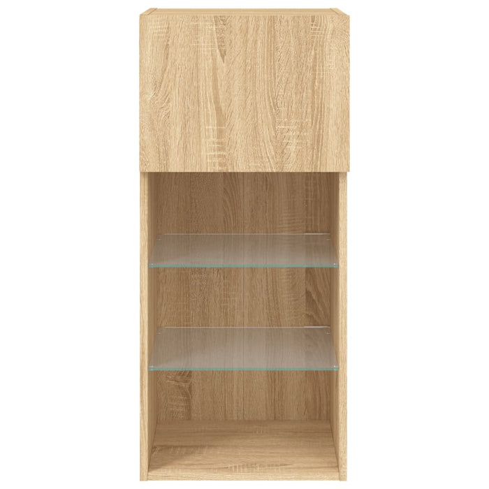 Comodă TV cu lumini LED, stejar sonoma, 40,5x30x90 cm - WALTI WALTI