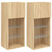 Comode TV cu lumini LED, 2 buc., stejar sonoma, 40,5x30x90 cm - WALTI WALTI