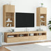 Comode TV cu lumini LED, 2 buc., stejar sonoma, 40,5x30x90 cm - WALTI WALTI