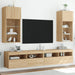 Comode TV cu lumini LED, 2 buc., stejar sonoma, 40,5x30x90 cm - WALTI WALTI
