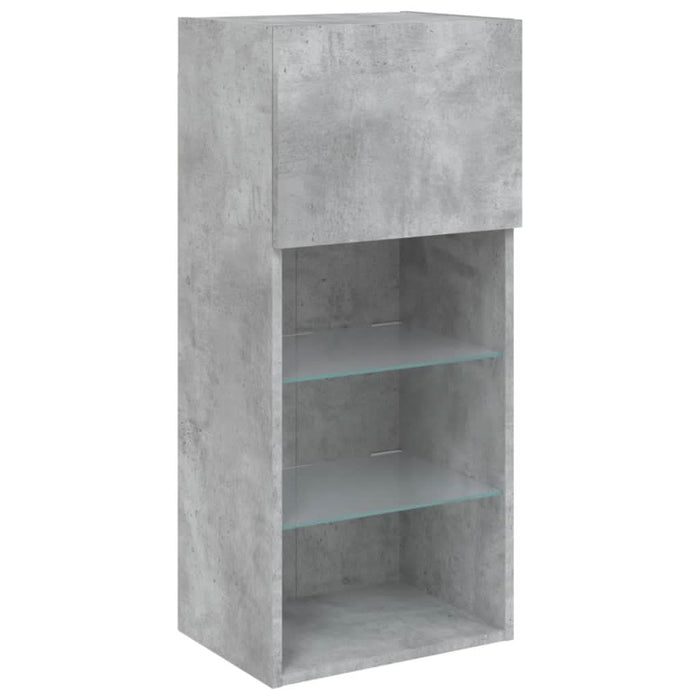 Comodă TV cu lumini LED, gri beton, 40,5x30x90 cm - WALTI WALTI