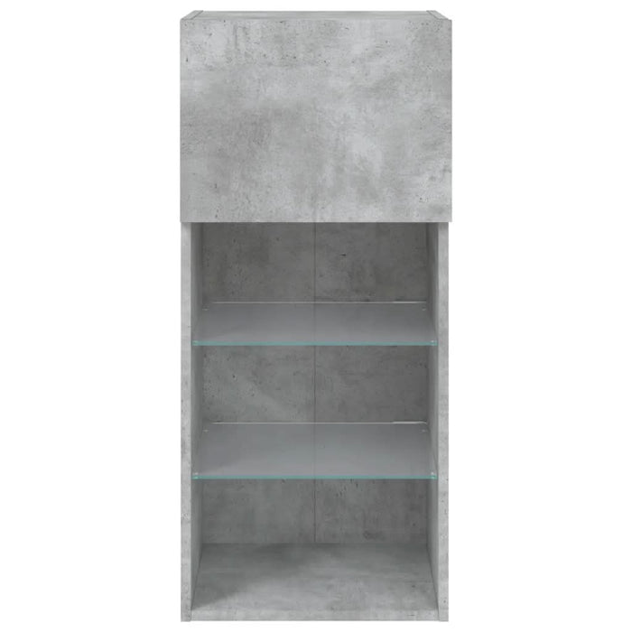 Comodă TV cu lumini LED, gri beton, 40,5x30x90 cm - WALTI WALTI