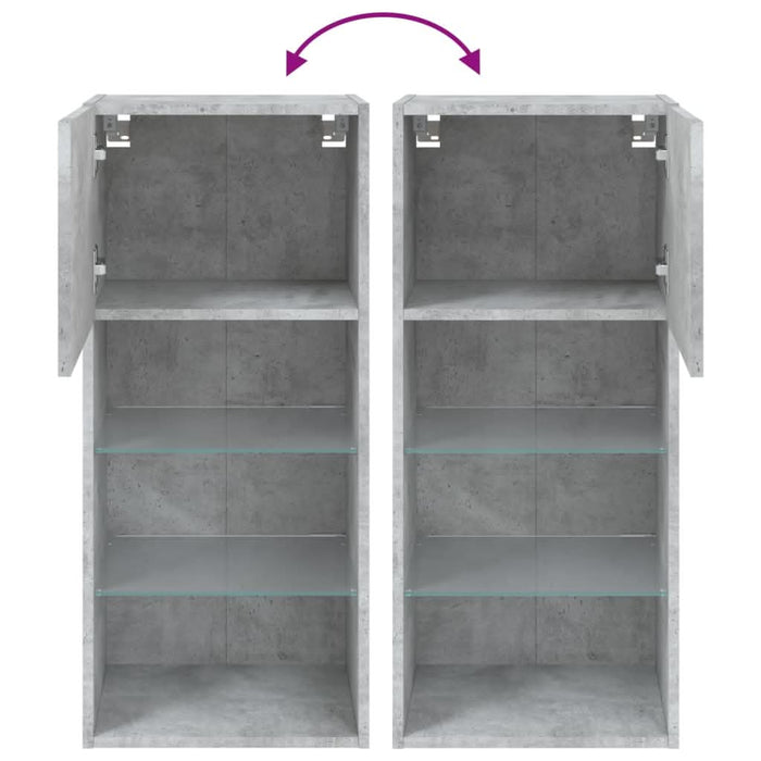 Comodă TV cu lumini LED, gri beton, 40,5x30x90 cm - WALTI WALTI
