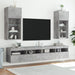 Comode TV cu lumini LED, 2 buc., gri beton, 40,5x30x90 cm - WALTI WALTI
