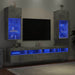 Comode TV cu lumini LED, 2 buc., gri beton, 40,5x30x90 cm - WALTI WALTI