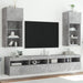 Comode TV cu lumini LED, 2 buc., gri beton, 40,5x30x90 cm - WALTI WALTI