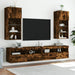 Comode TV cu lumini LED, stejar fumuriu, 40,5x30x90 cm - WALTI WALTI