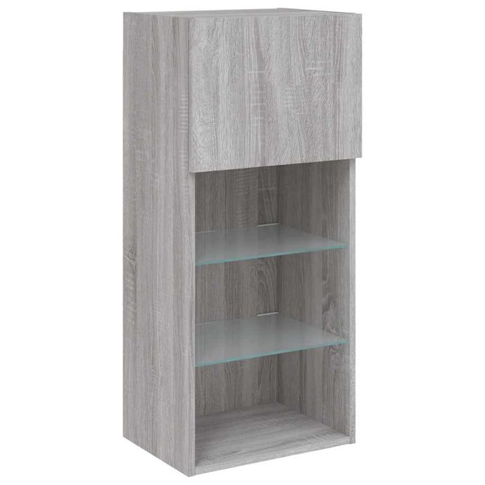 Comodă TV cu lumini LED, gri sonoma, 40,5x30x90 cm - WALTI WALTI