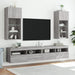 Comode TV cu lumini LED, 2 buc., gri sonoma, 40,5x30x90 cm - WALTI WALTI