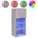 Comode TV cu lumini LED, 2 buc., gri sonoma, 40,5x30x90 cm - WALTI WALTI