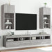 Comode TV cu lumini LED, 2 buc., gri sonoma, 40,5x30x90 cm - WALTI WALTI
