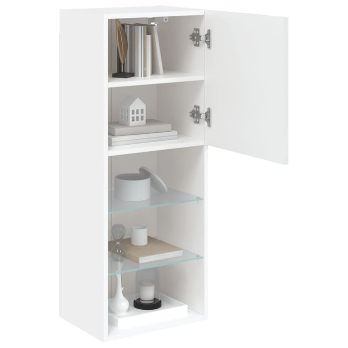 Comodă TV cu lumini LED, alb, 40,5x30x102 cm - WALTI WALTI
