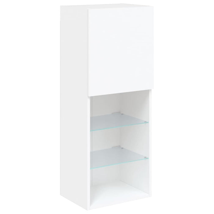 Comodă TV cu lumini LED, alb, 40,5x30x102 cm - WALTI WALTI