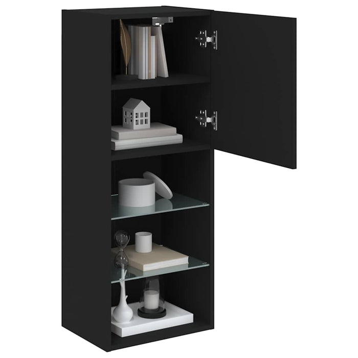 Comodă TV cu lumini LED, negru, 40,5x30x102 cm - WALTI WALTI