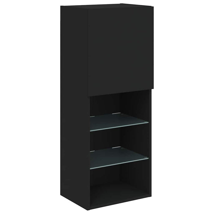 Comodă TV cu lumini LED, negru, 40,5x30x102 cm - WALTI WALTI