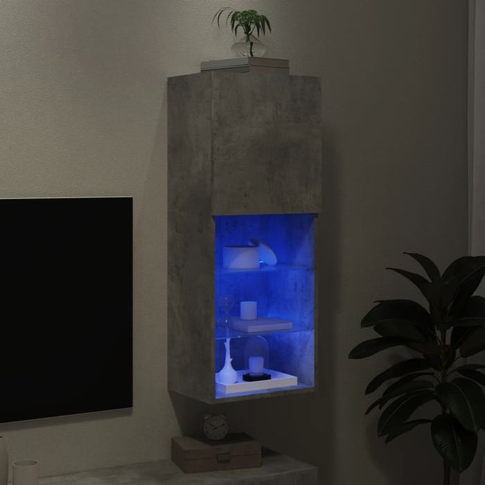 Comodă TV cu lumini LED, gri beton, 40,5x30x102 cm - WALTI WALTI