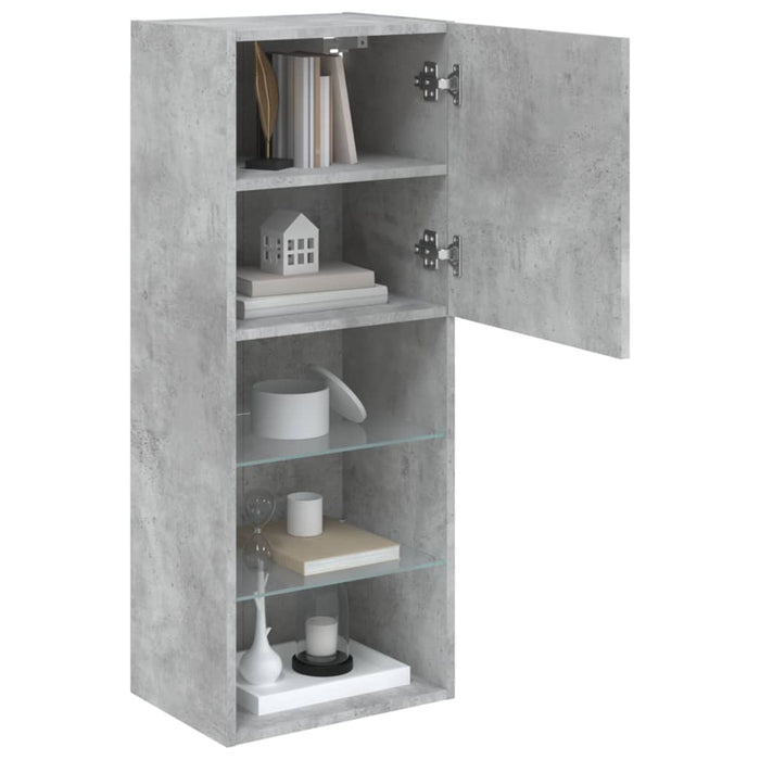 Comodă TV cu lumini LED, gri beton, 40,5x30x102 cm - WALTI WALTI