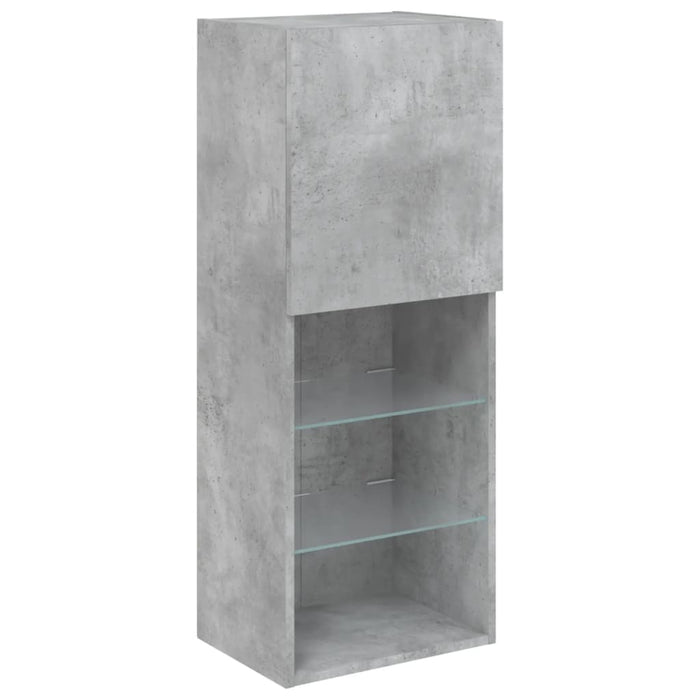 Comodă TV cu lumini LED, gri beton, 40,5x30x102 cm - WALTI WALTI