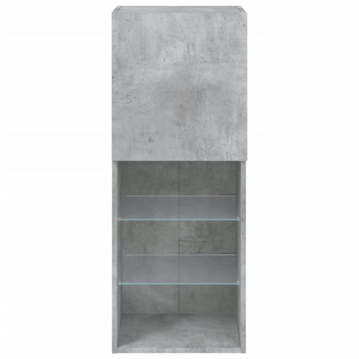 Comodă TV cu lumini LED, gri beton, 40,5x30x102 cm - WALTI WALTI