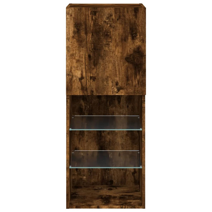 Comodă TV cu lumini LED, stejar fumuriu, 40,5x30x102 cm - WALTI WALTI
