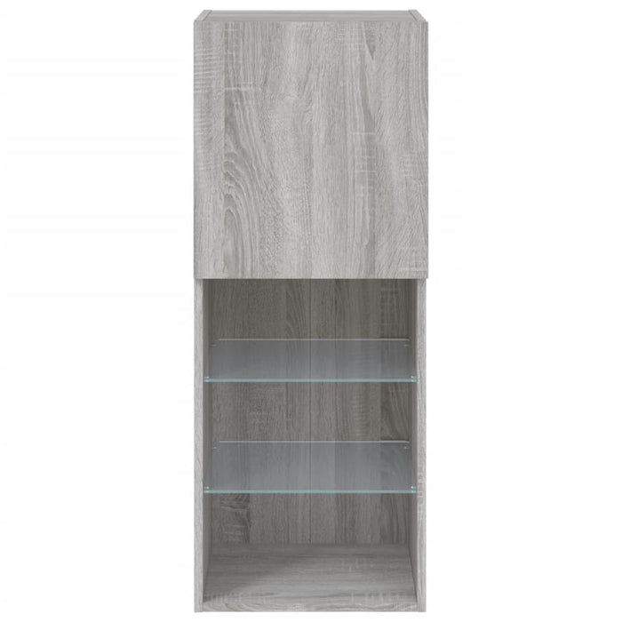 Comodă TV cu lumini LED, gri sonoma, 40,5x30x102 cm WALTI