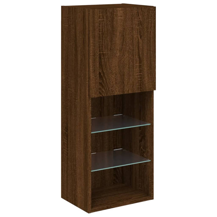 Comodă TV cu lumini LED, stejar maro, 40,5x30x102 cm - WALTI WALTI