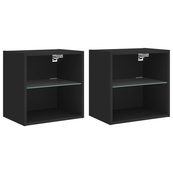 Noptiere cu lumini LED montate pe perete, 2 buc., negru WALTI