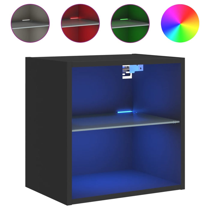 Noptiere cu lumini LED montate pe perete, 2 buc., negru WALTI