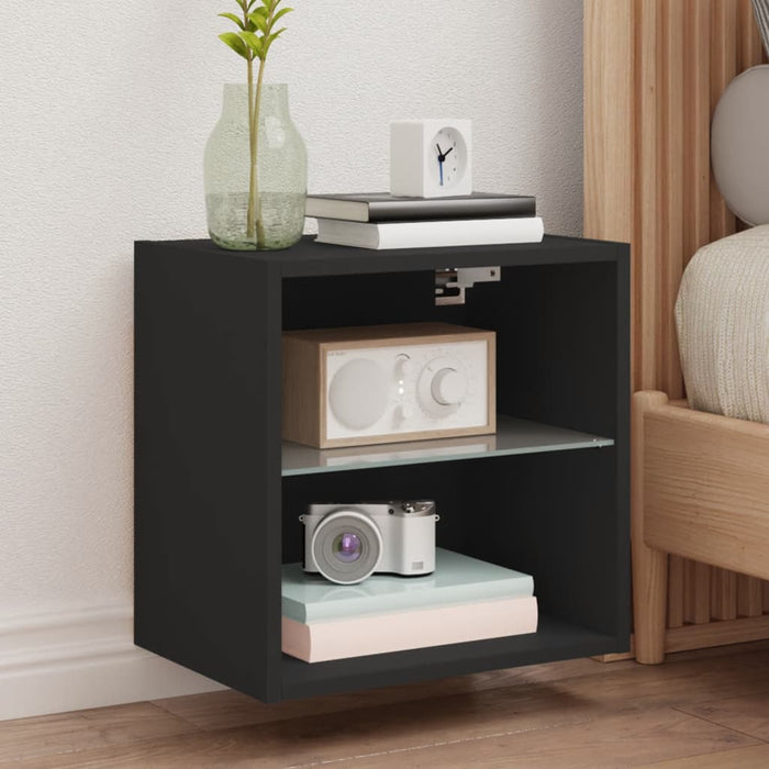 Noptiere cu lumini LED montate pe perete, 2 buc., negru WALTI