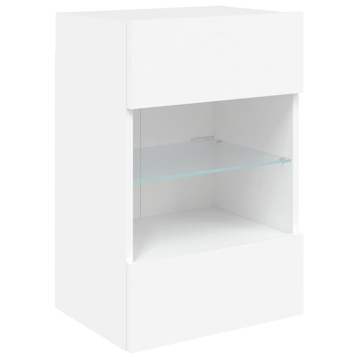 Comodă TV de perete cu lumini LED, alb, 40x30x60,5 cm - WALTI WALTI