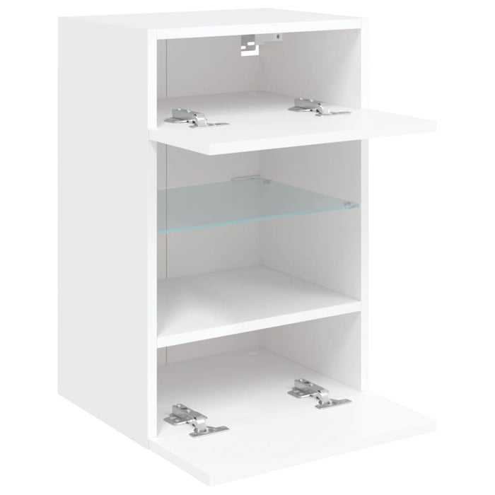 Comodă TV de perete cu lumini LED, alb, 40x30x60,5 cm - WALTI WALTI