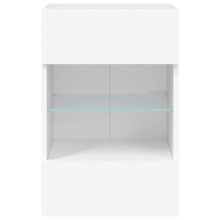 Comodă TV de perete cu lumini LED, alb, 40x30x60,5 cm - WALTI WALTI