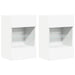 Comode de perete cu lumini LED pentru TV, 2 buc., alb, 40x30x60,5 cm - WALTI WALTI