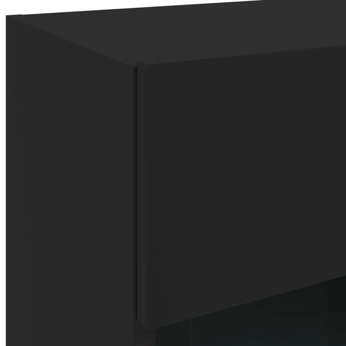 Comodă TV de perete cu lumini LED, negru, 40x30x60,5 cm - WALTI WALTI