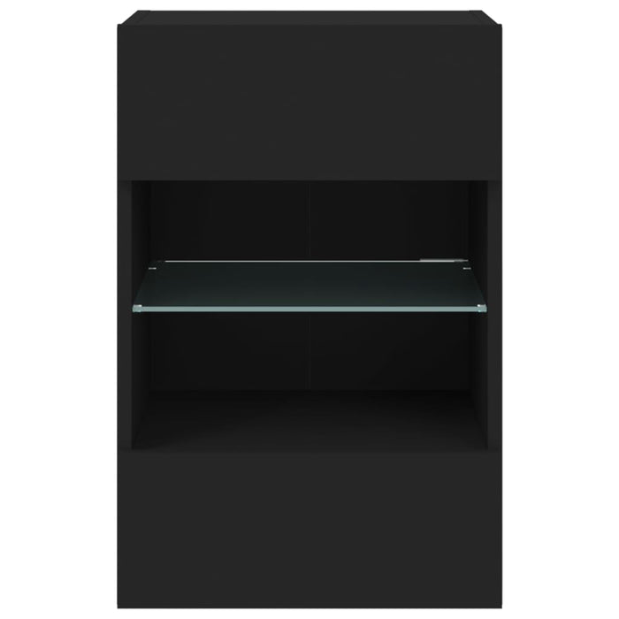 Comodă TV de perete cu lumini LED, negru, 40x30x60,5 cm - WALTI WALTI