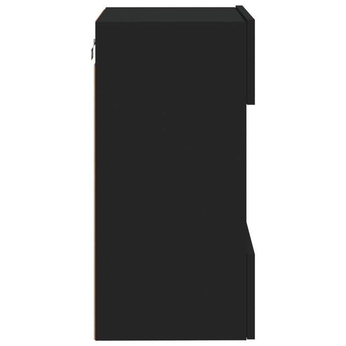 Comodă TV de perete cu lumini LED, negru, 40x30x60,5 cm - WALTI WALTI