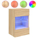 Comodă TV de perete cu lumini LED, stejar sonoma, 40x30x60,5 cm - WALTI WALTI