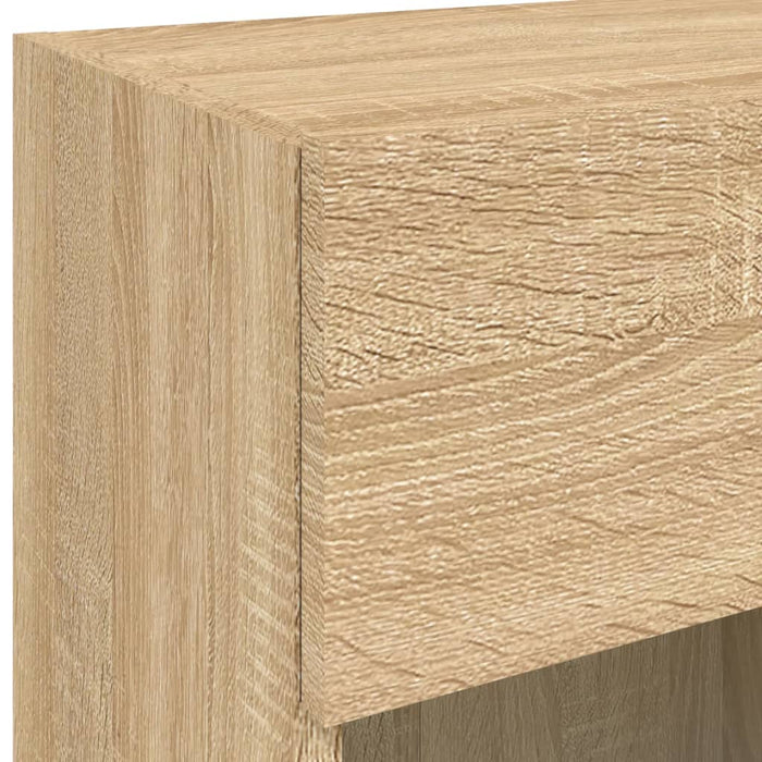 Comodă TV de perete cu lumini LED, stejar sonoma, 40x30x60,5 cm - WALTI WALTI