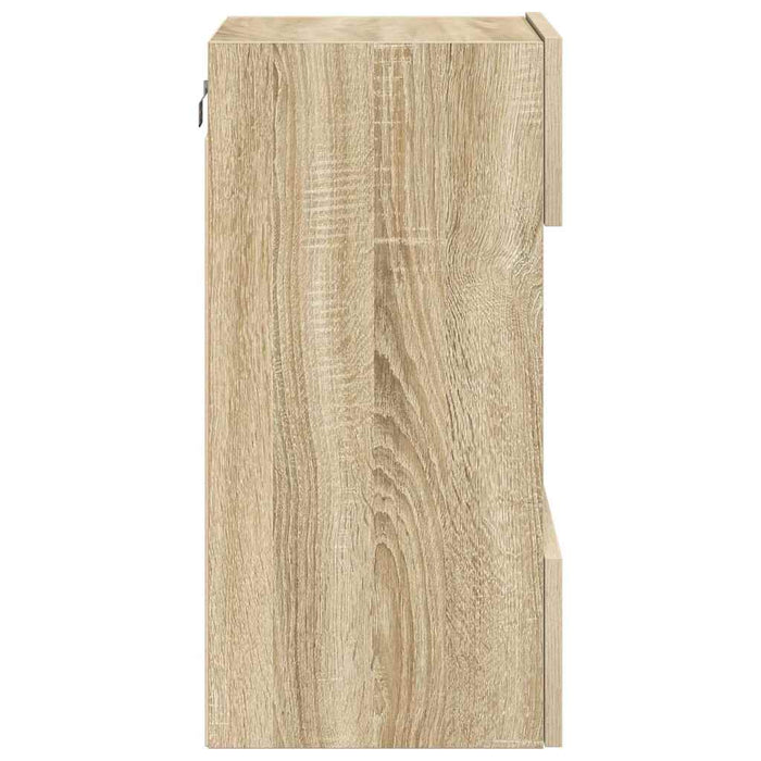 Comode de perete cu lumini LED pentru TV, 2 buc. stejar sonoma, 40x30x60,5 cm - WALTI WALTI